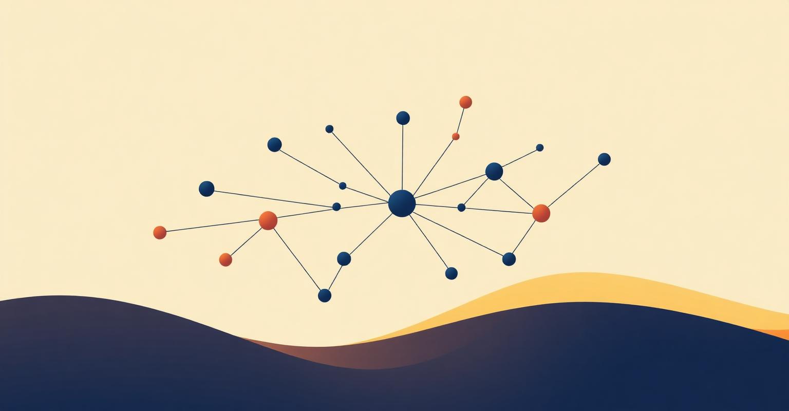 Empfehlungsmarketing-Illustration: Netzwerk aus verbundenen Personen und Unternehmen